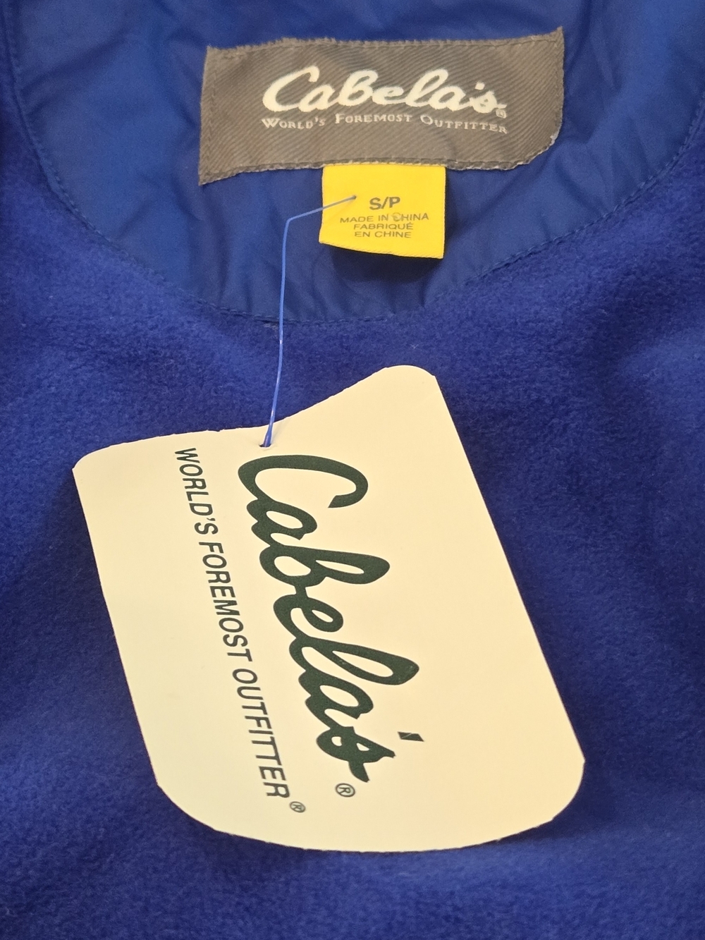 Cabela's Two-Tone Blue Full Zip Fleece Utility Jacket Gorpcore Outdoor Hiking S - Picture 5 of 11